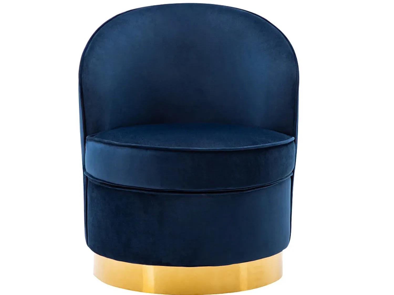 Vente-unique Cadeirão com base de metal dourado em veludo Azul-escuro - SANELA Azul escuro