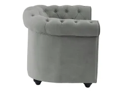 Discount Vente-unique Cadeirão conforto em veludo cinzento prateado - CHESTERFIELD Cinzento claro