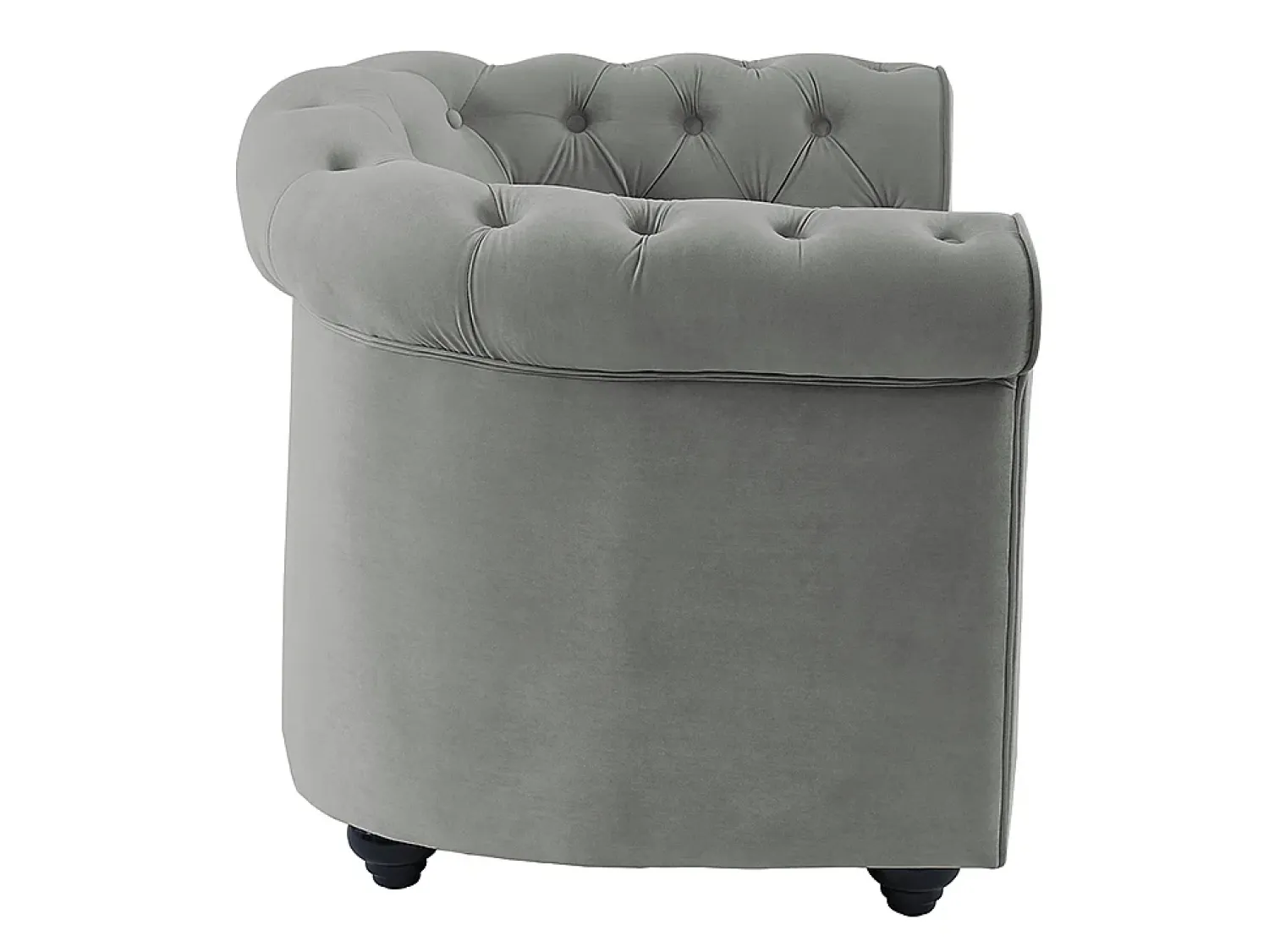 Discount Vente-unique Cadeirão conforto em veludo cinzento prateado - CHESTERFIELD Cinzento claro