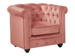 Poltrona|Vente-unique Cadeirão conforto em veludo roa pastel - CHESTERFIELD Rosa claro