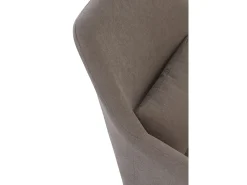 Best Cadeirão estofado em cor com almofada e pernas em metal preto Taupe