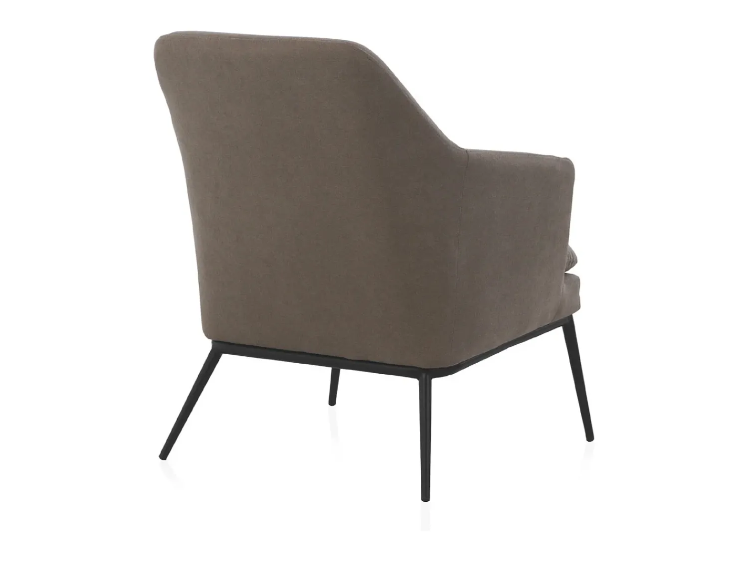 Best Cadeirão estofado em cor com almofada e pernas em metal preto Taupe