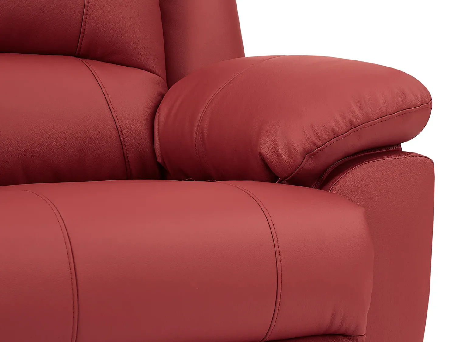Poltrona*Vente-unique Cadeirão relax em pele - AROMA Vermelho