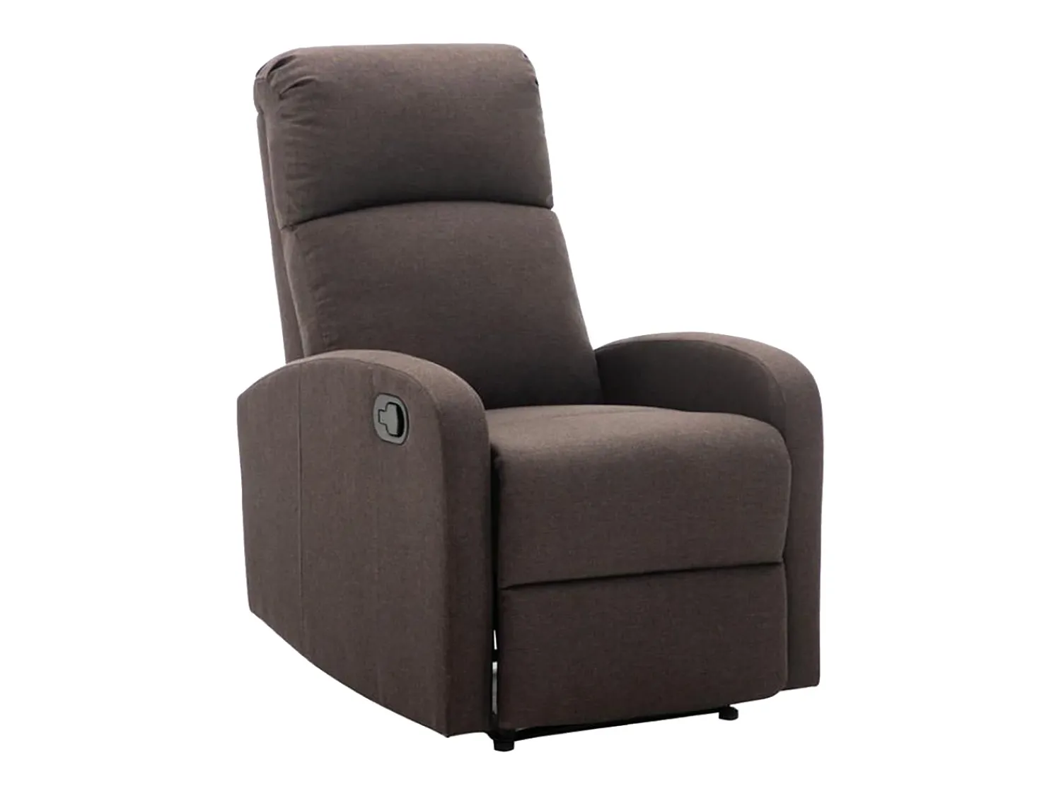 Poltrona*Vente-unique Cadeirão relax manual em tecido Castanho - ISAO Castanho chocolate