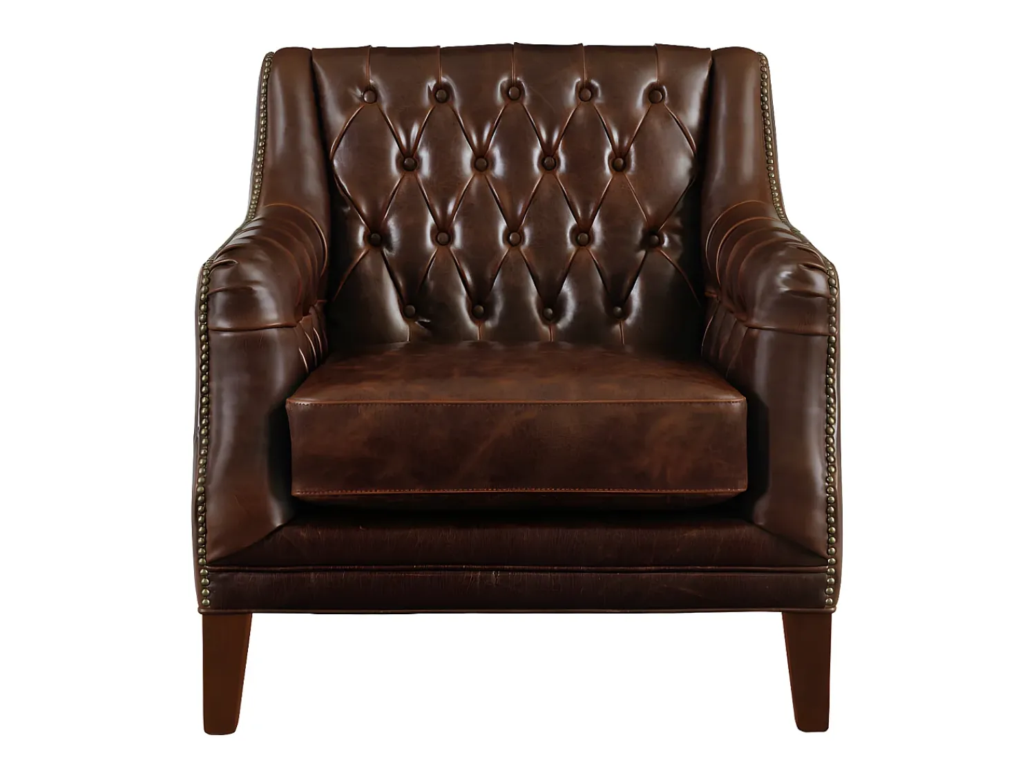 Poltrona*LINEA SOFA Cadeirão vintage em pele envelhecida Castanho - COLBERT Castanho chocolate