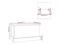 vidaxl Caixa de arrumação branca 50x30x28 cm madeira projetada^ Acessórios De Arrumação