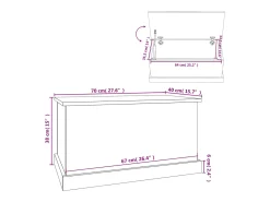 vidaxl Caixa de arrumação 70x40x38 cm derivados madeira cinza cimento Cinzento