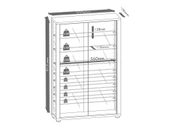 Vitrina|VCM Caixa de exposição de vidro pendurada | Vitrine de vidro com vidro de segurança ESG | Dimensões: A. 91 x L. 59 x P. 18 cm | Vitrosa Mini (noz de núcleo) Castanho chocolate