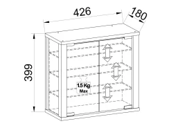 VCM Caixa de exposição de vidro pendurada | Vitrine de vidro com vidro de segurança ESG | Dimensões: A. 40 x L. 43 x P. 18 cm | Vitrosa S (Branco)^ Vitrina