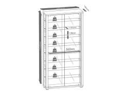 Best VCM Caixa de exposição de vidro pendurada | Vitrine de vidro com vidro de segurança ESG | Dimensões: A. 114 x L. 59 x P. 18 cm | Vitrosa Maxi (faia) Natural claro