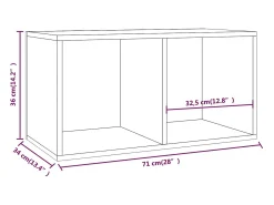 Móvel De Arrumação*vidaxl Caixa p/ discos de vinil 71x34x36 cm derivados de madeira Preto