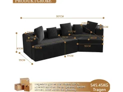 Sofá|KOMHTOM Cama acolchoada para adulto 180 x 1427 cm, sem cabeceira, com faixa LED (monocromática), base com suspensão hidráulica, bege. Preto