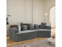 Discount KOMHTOM Cama acolchoada para adulto 180 x 1420 cm, sem cabeceira, com faixa LED (monocromática), base com suspensão hidráulica, bege. Cinzento