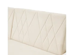 Sofá*KOMHTOM Cama acolchoada para adulto 180 x 1440 cm, sem cabeceira, com faixa LED (monocromática), base com suspensão hidráulica, . Bege