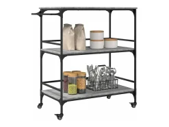 Móvel De Arrumação|vidaxl Carrinho cozinha 100,5x50x105 cm derivados madeira cinza sonoma Cinzento