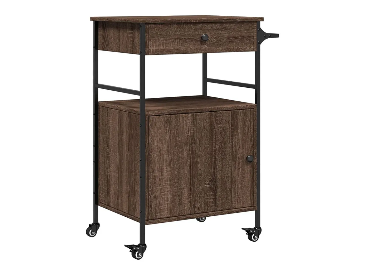 Móvel De Arrumação|vidaxl Carrinho cozinha 56x43x89,5 cm deriv. madeira carvalho castanho Natural claro