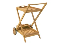 Móvel De Arrumação*vidaxl Carrinho de chá 54x87x90 cm madeira de acácia maciça Natural claro
