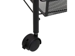 Discount vidaxl Carrinho de cozinha com 4 prateleiras ferro 46x26x85 cm Preto