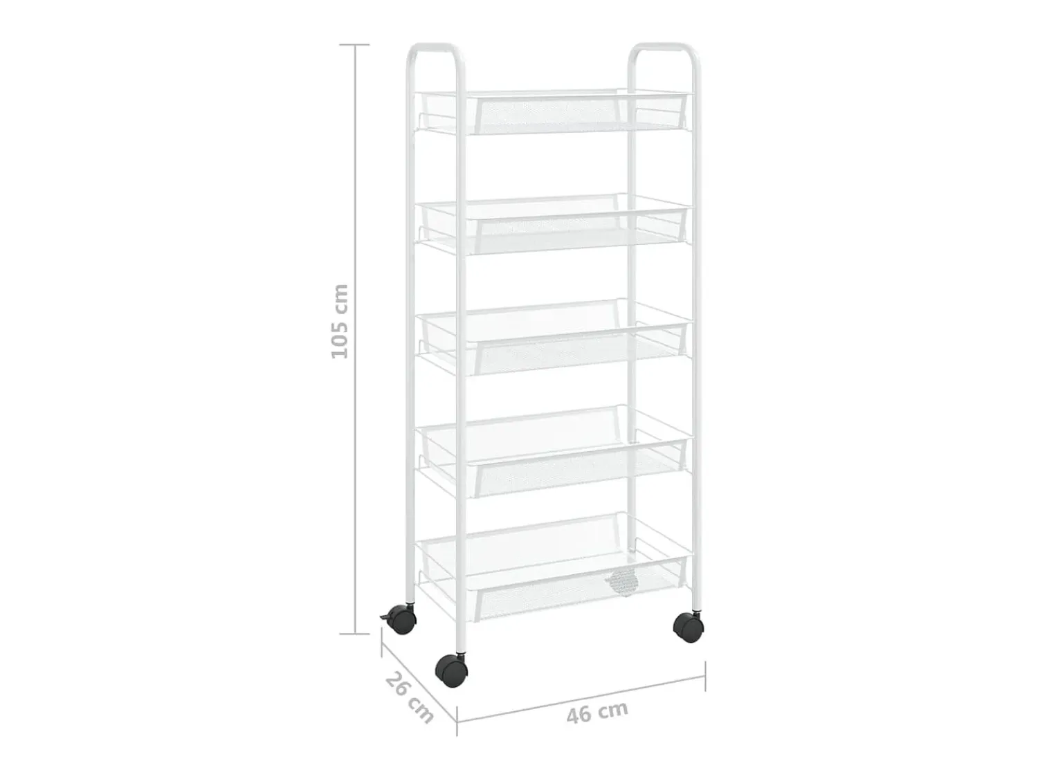 vidaxl Carrinho de cozinha com 5 prateleiras ferro 46x26x105 cm^ Móvel De Arrumação