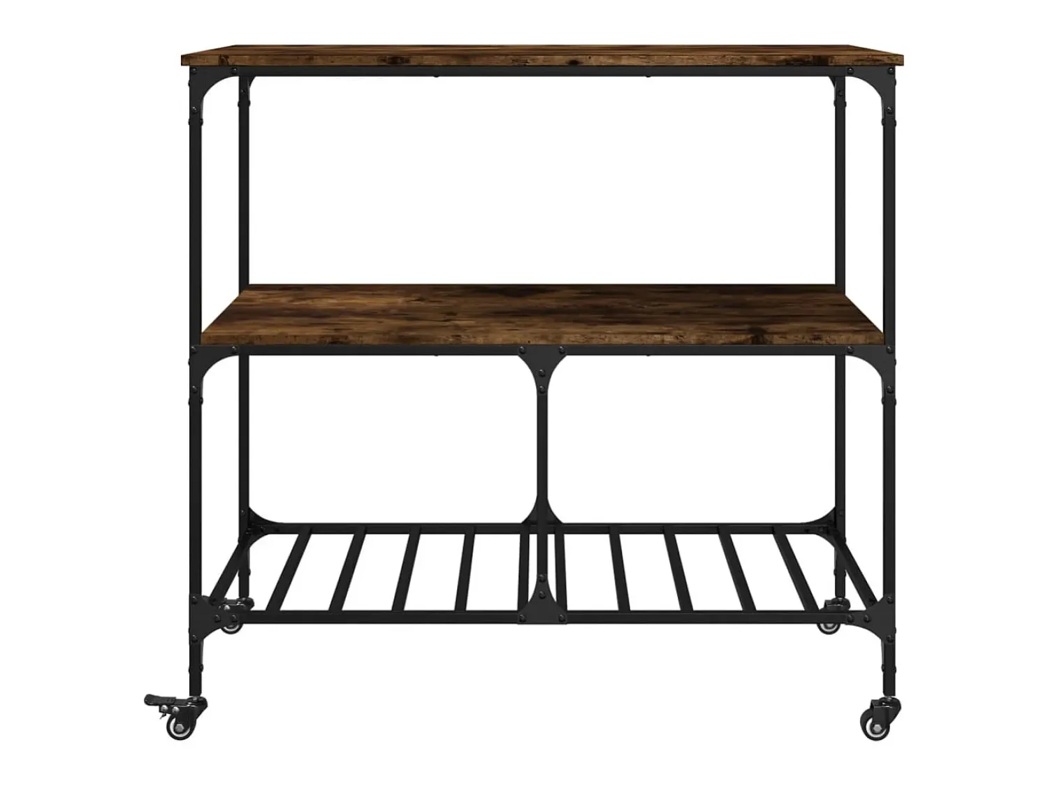 Móvel De Arrumação*vidaxl Carrinho de cozinha 100x50x95 cm deriv. madeira carvalho fumado Natural claro