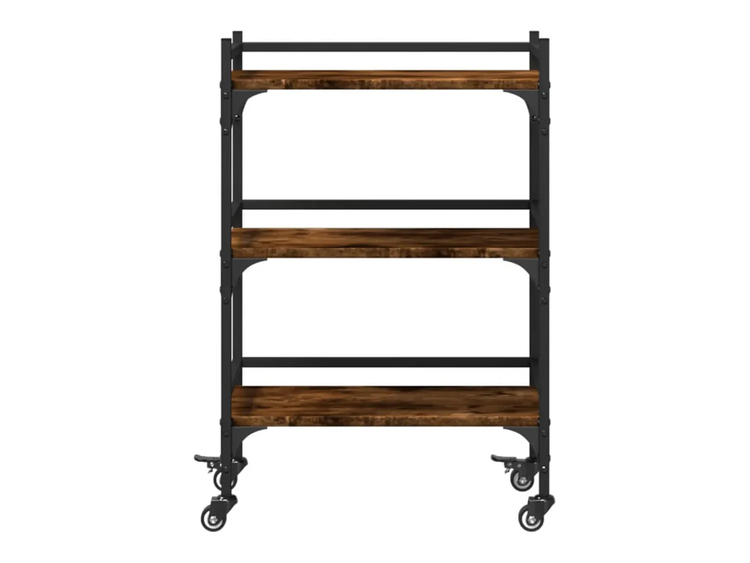 Móvel De Arrumação*vidaxl Carrinho de cozinha 50x35x75,5cm deriv. madeira carvalho fumado Castanho