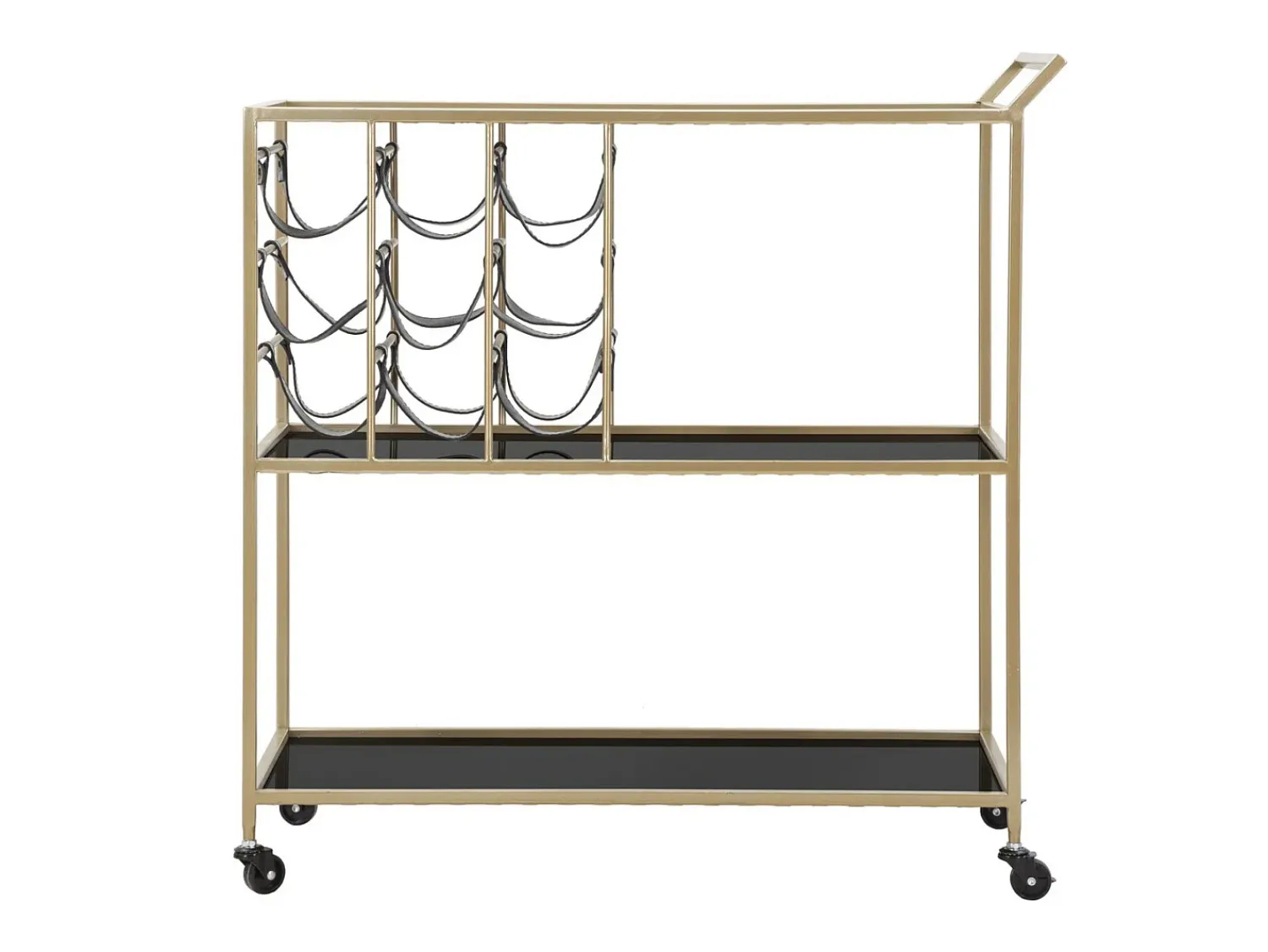 Móvel De Arrumação| Carrinho VKH5, Preto, 79x39,5x82 cm, Kendra Home Dourado