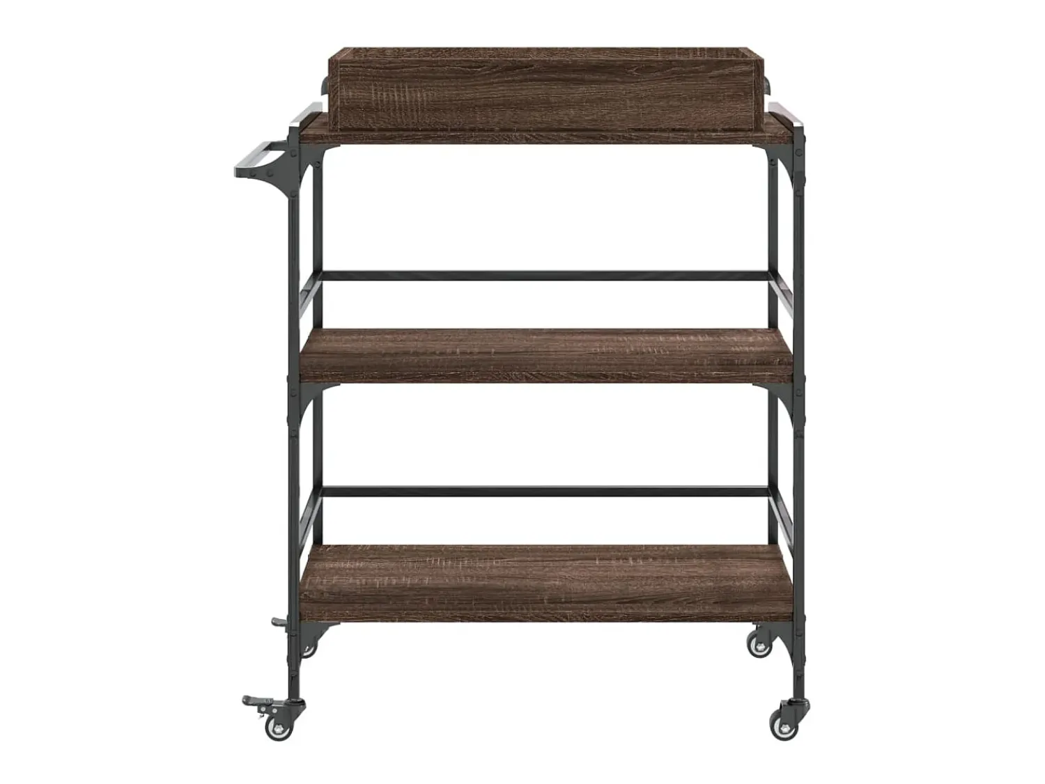 Móvel De Arrumação*vidaxl Carro cozinha 81,5x41x92,5 cm deriv. madeira carvalho castanho Natural claro