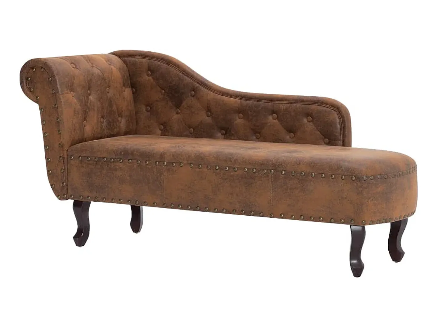 Clearance Chaise longue camurça artificial PT119784 Castanho