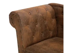 Clearance Chaise longue camurça artificial PT119784 Castanho