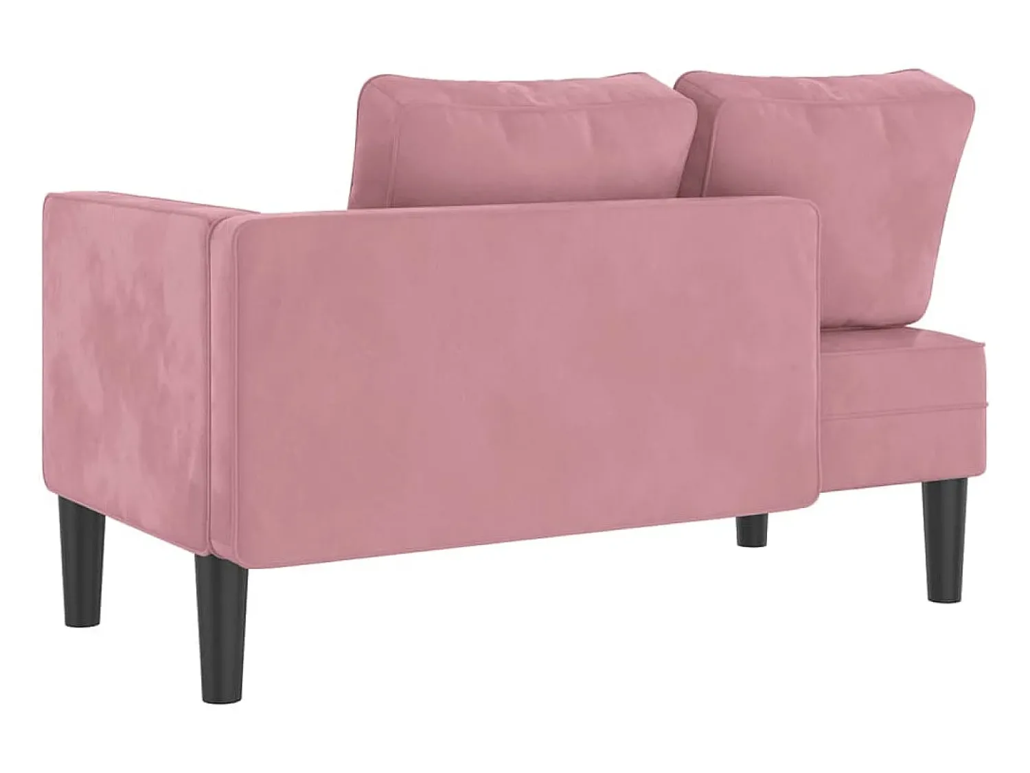 Sofá* Chaise longue com almofadões veludo PT564969 Rosa