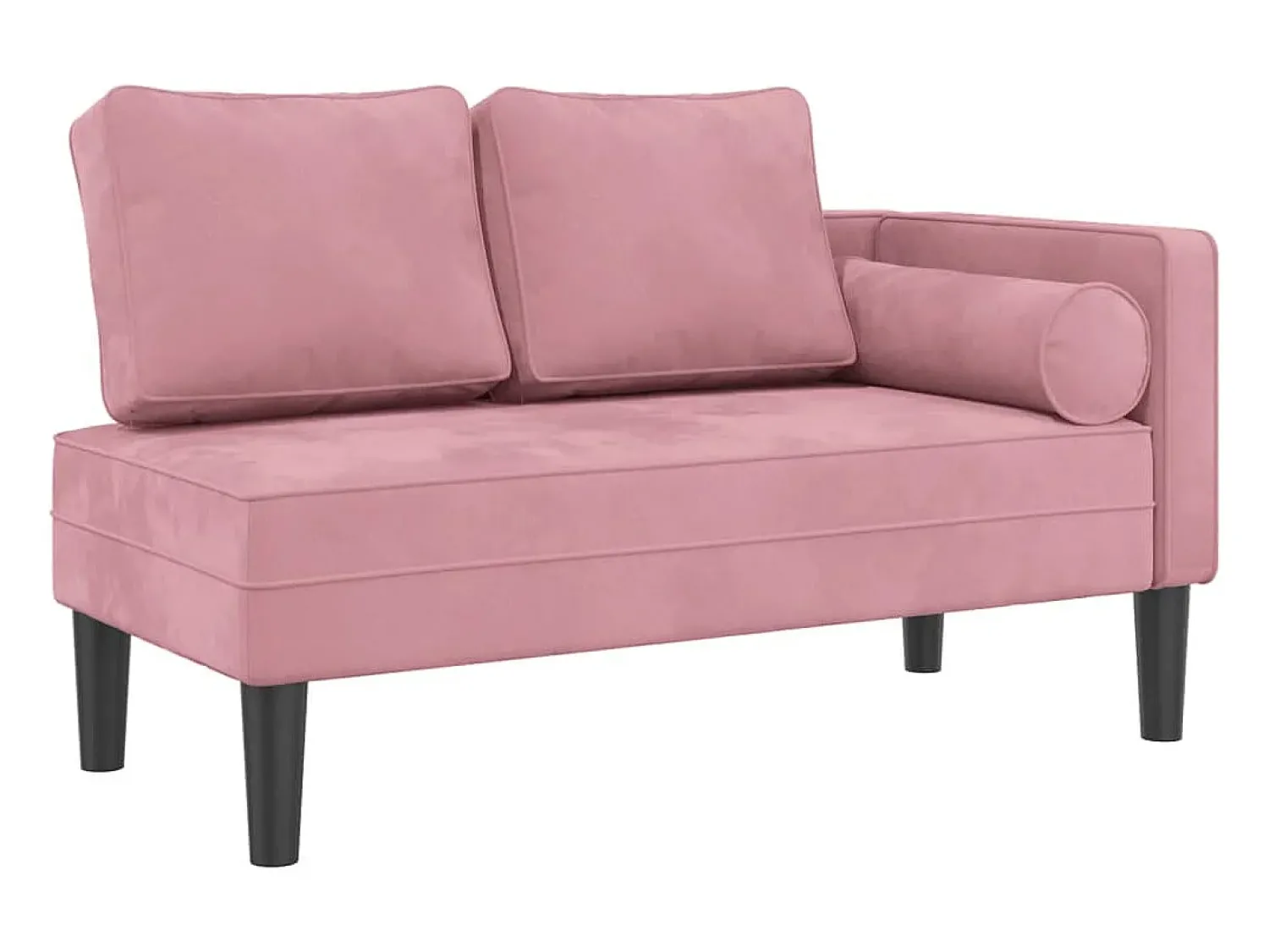 Sofá* Chaise longue com almofadões veludo PT564969 Rosa