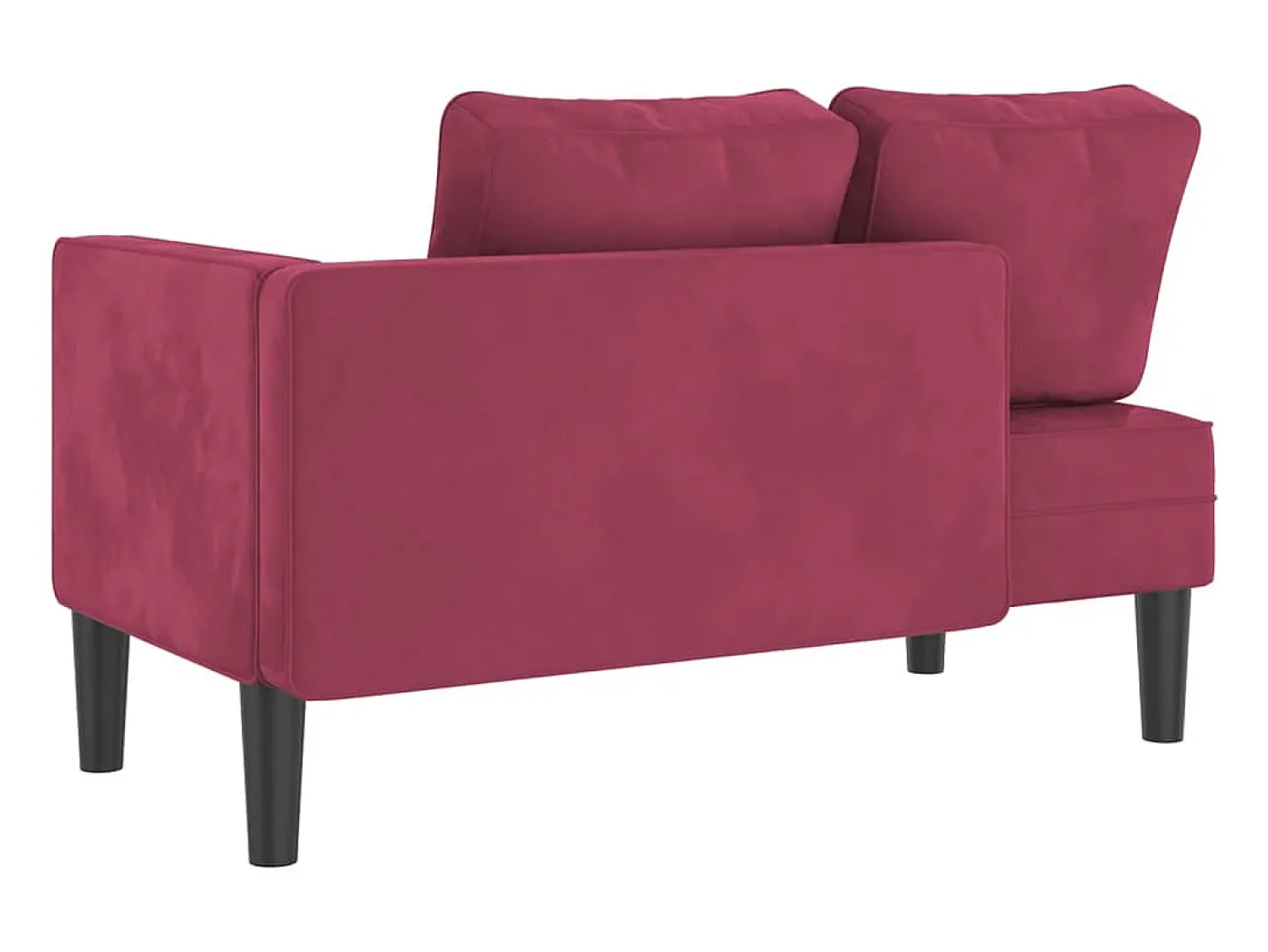 Chaise longue com almofadões veludo tinto PT644299^ Sofá
