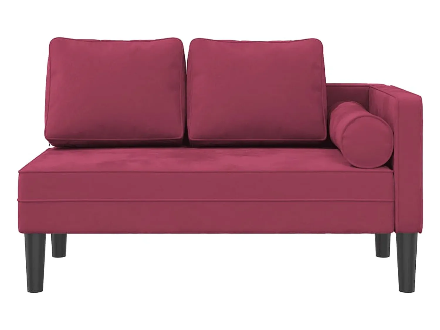 Chaise longue com almofadões veludo tinto PT644299^ Sofá