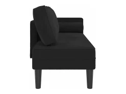 Sofá* Chaise lounge com almofadões veludo PT521789 Preto