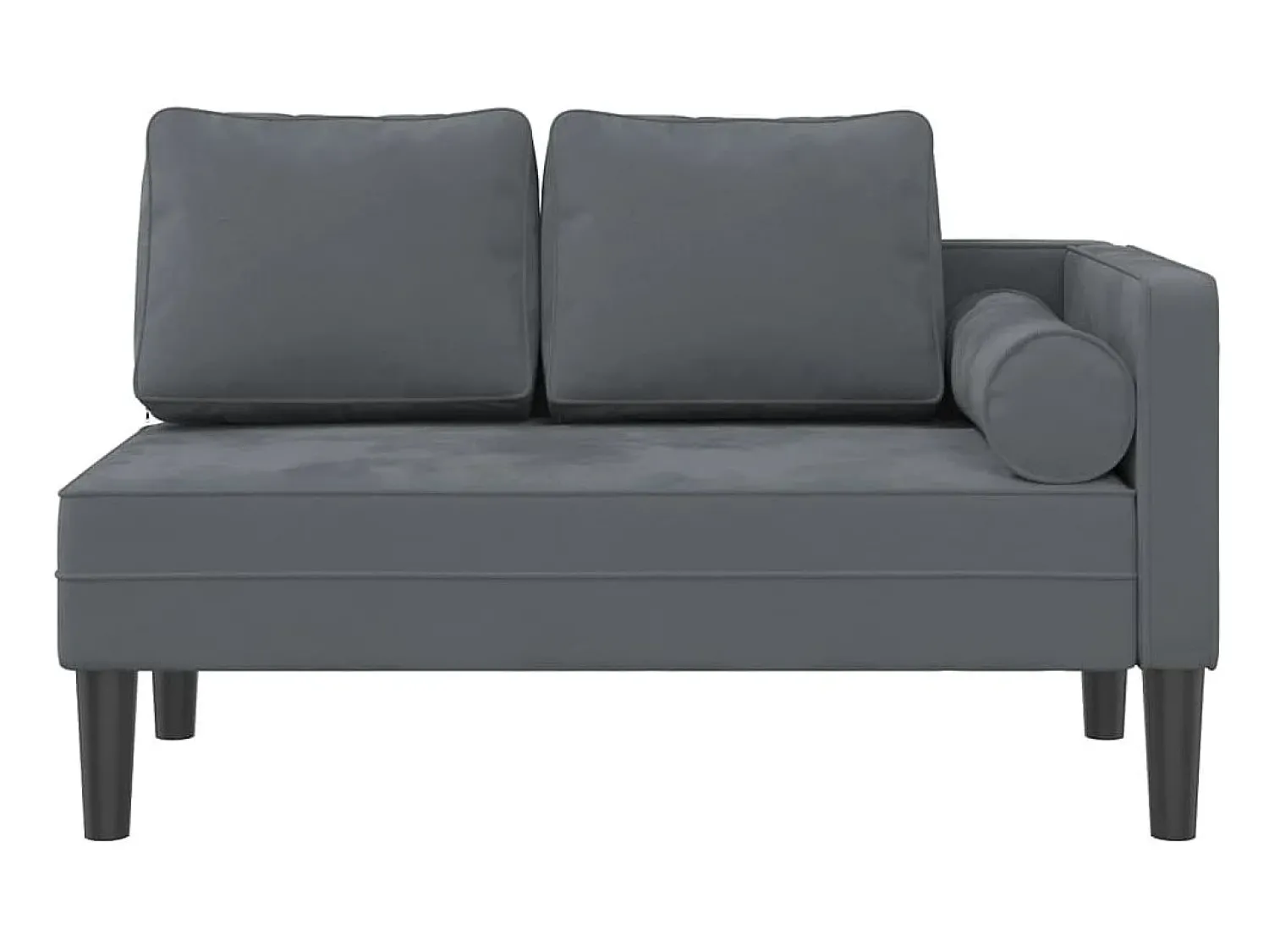 Chaise lounge com almofadões veludo -escuro PT854854^ Sofá