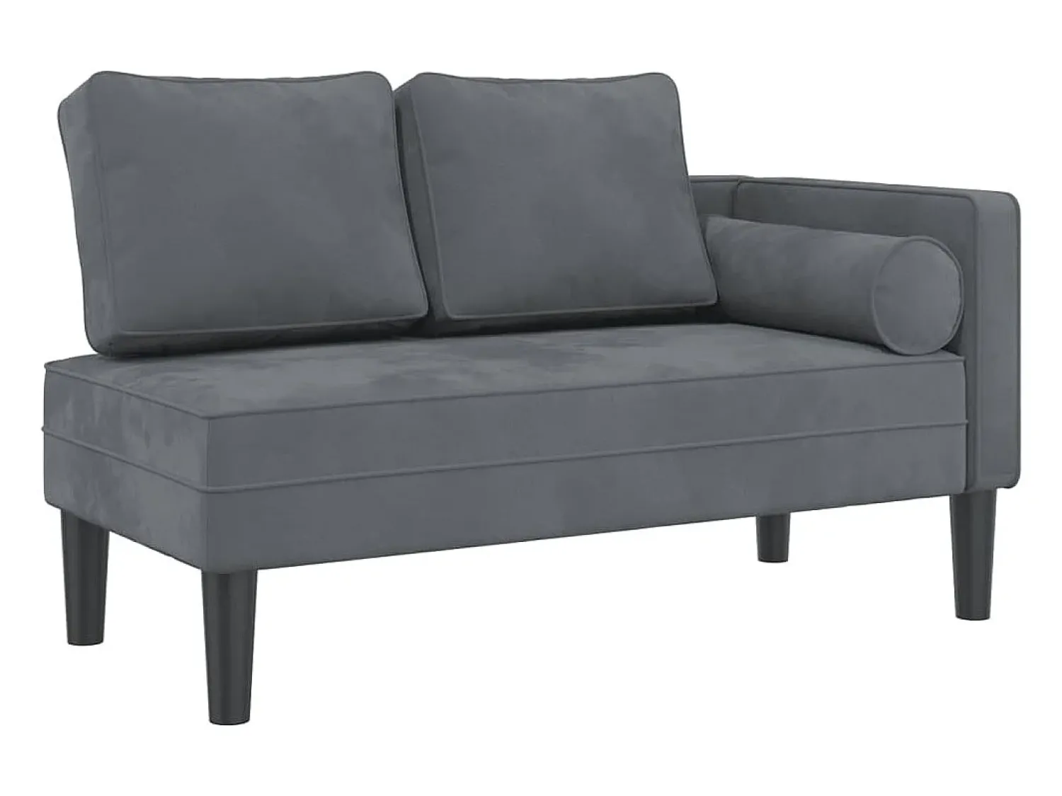 Chaise lounge com almofadões veludo -escuro PT854854^ Sofá