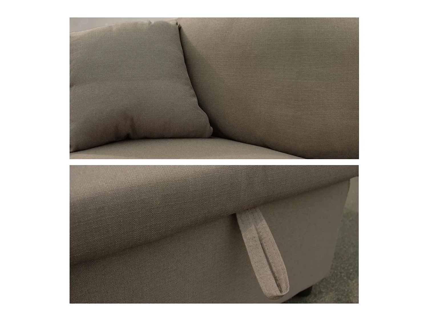 Discount Happy Garden CLARK Sofá-cama de canto de 3 lugares em taupe Castanho