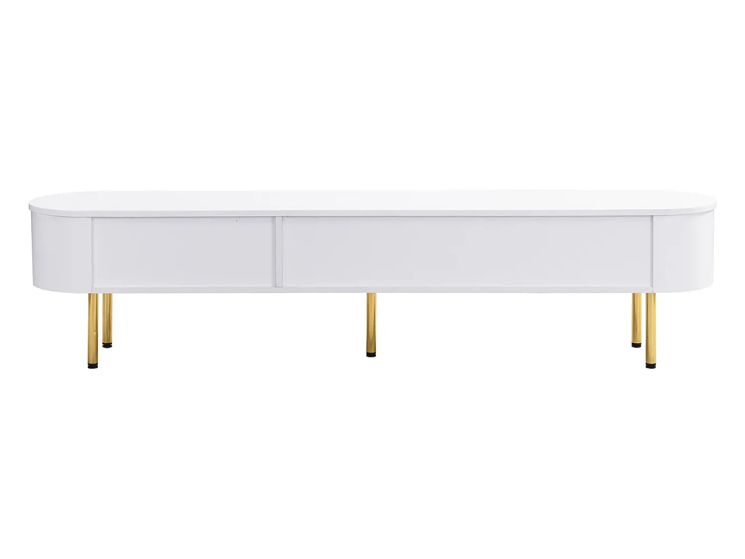 Móvel De Tv| Combinação de armário de TV e mesa de centro com gavetas e cantos arredondados. Design leve e luxuoso para a sala de estar. Branco