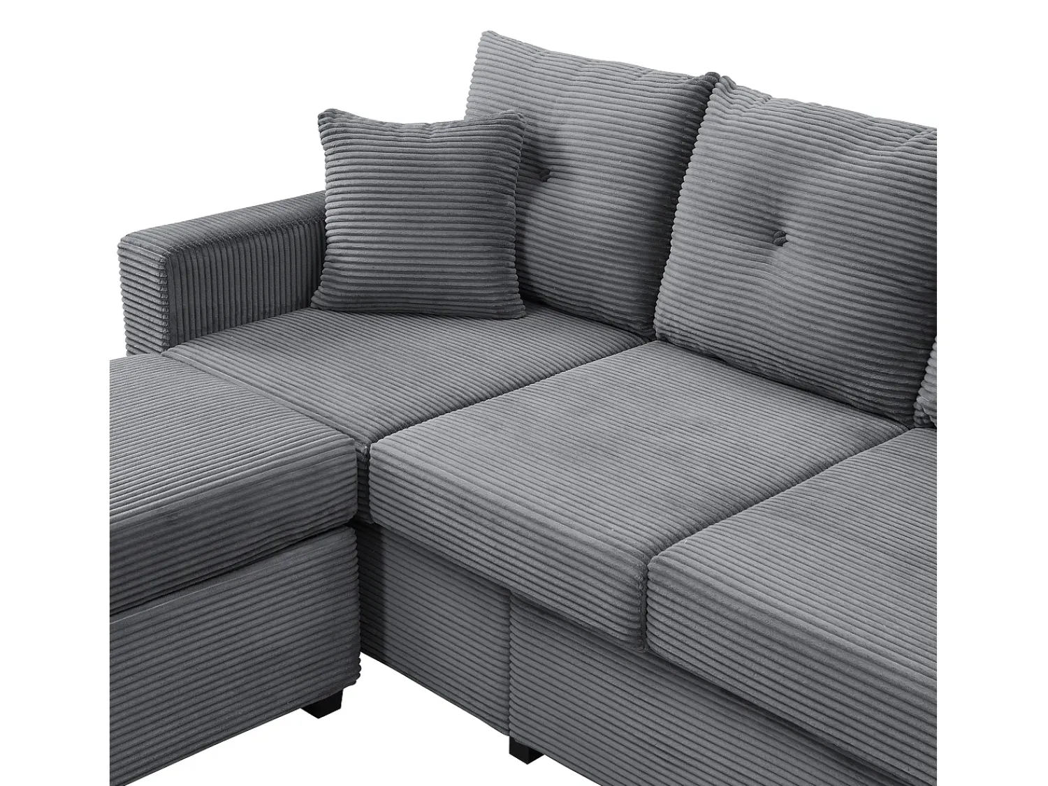Sofá*ModernLuxe Combinação de sofá moderno 184x84.5x85.5cm - com apoio de pés removível e iluminação LED - com bolsos laterais - combinação livre - Cinza Cinzento