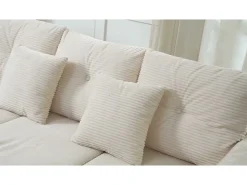 ModernLuxe Combinação de sofá moderno 184x84.5x85.5cm - com apoio de pés removível e iluminação LED - com bolsos laterais - combinação livre - ​​​^ Sofá