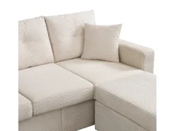ModernLuxe Combinação de sofá moderno 184x84.5x85.5cm - com apoio de pés removível e iluminação LED - com bolsos laterais - combinação livre - ​​​^ Sofá
