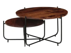Mesa De Centro* Conj. mesas de centro 2 pcs madeira de sheesham maciça 60x35 cm PT762396 Castanho