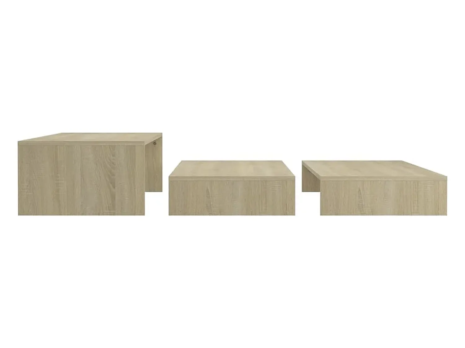 Mesa De Centro* Conj. mesas de centro 100x100x26.5 cm contrapl. carvalho sonoma Castanho