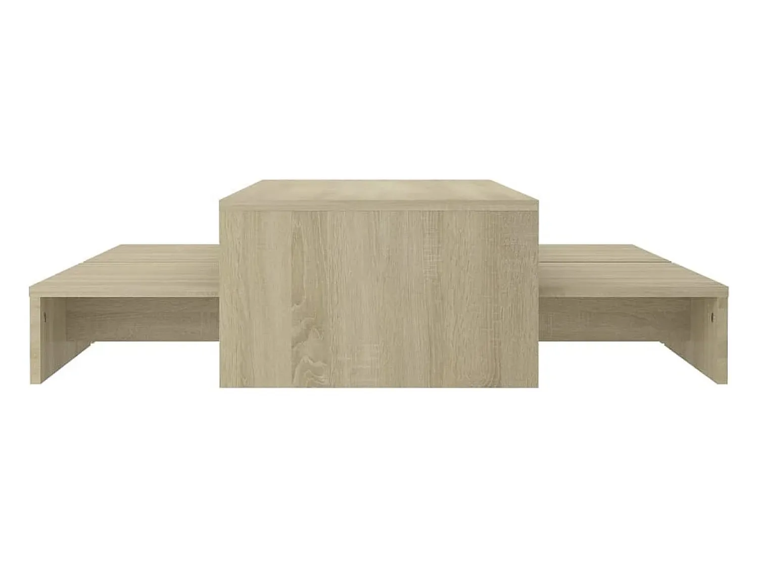 Mesa De Centro* Conj. mesas de centro 100x100x26.5 cm contrapl. carvalho sonoma Castanho