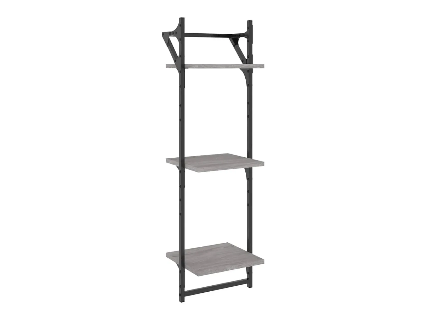 Prateleira|vidaxl Conj. prateleiras c/ barras 6pcs derivados madeira cinza sonoma Cinzento