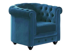 Poltrona|Vente-unique Conjunto 2 poltronas CHESTERFIELD em veludo Azul esverdeado