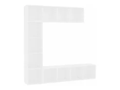 Biblioteca| Conjunto armário de TV/estante 3 pcs 180x30x180 cm PT844326 Branco