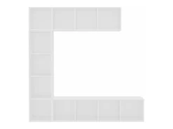 Biblioteca| Conjunto armário de TV/estante 3 pcs 180x30x180 cm PT844326 Branco