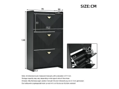 Móvel De Arrumação|Sapateira|Hauss Spole Conjunto de 2 armários para calçado com 3 portas basculantes e 6 compartimentos. Preto