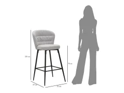 Banco| Conjunto de 2 Bancos Altos VKH432, , 52x59x108 cm, Kendra Home Cinzento